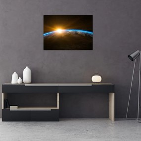 Obraz planety Ziemi z kosmosu (70x50 cm)