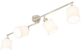 Stalowy plafon z reflektorami biały klosz 4-punktowy regulowany - Hetta