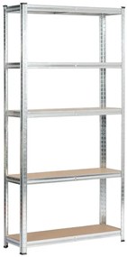 Metalowy srebrny regał do piwnicy 180 cm - Filove 5X