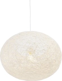 Rustykalna lampa wisząca biała 50 cm - Corda Flat