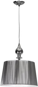 Srebrna lampa wisząca z dekoracyjnym abażurem W2-S40
