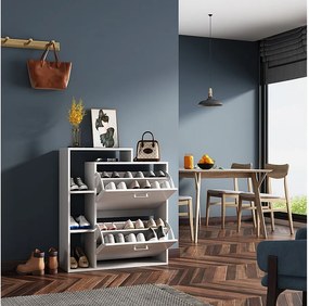 Wózek na buty biały 80x24.5x90 tobias