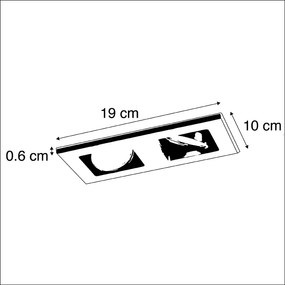 Oprawa wpuszczana w sufit / Oprawa do wbudowania prostokątna czarna 2-źródła światła GU10 WiFi - Qure Nowoczesny Oswietlenie wewnetrzne