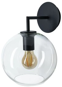 Czarny kinkiet SULION Bogard, ø 20 cm