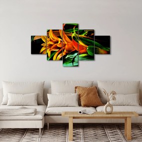 Obraz pomarańczowego kwiatu (125x70 cm)