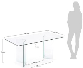 Szklany stół 90x180 cm Burano – Kave Home