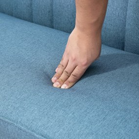 HOMCOM Sofa 2-osobowa, miękka tapicerka, łatwa w pielęgnacji, do 220 kg, 117 x 56,5 x 77 cm, niebieska | Aosom PL