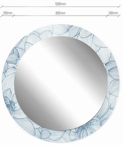 Lustro okrągłe MORENA FLOWERS 100cm niebieskie BALTICA DESIGN