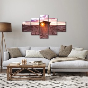 Obraz - zachód słońca na pustyni (125x70 cm)