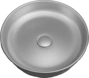 Umywalka ceramiczna nablatowa okrągła srebrna mat 40 cm ARI SILVER