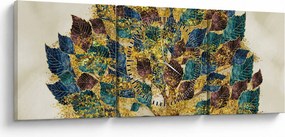 Obraz - Drzewo ozdobne (z zegarem) (90x30 cm)