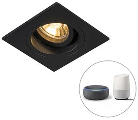 Inteligentny wpuszczany reflektor kwadratowy czarny w komplecie z Wifi GU10 - Chuck Nowoczesny Oswietlenie wewnetrzne