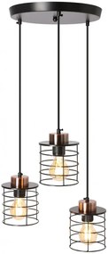 Czarna wisząca lampa druciana do salonu - K103 T0-L86