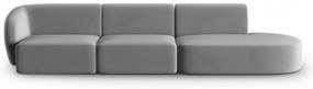 Szara aksamitna sofa lewostronna 311 cm Paolo – Milo Casa