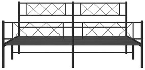 Czarne metalowe łóżko małżeńskie 180x200cm - Espux