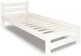 Białe Drewniane Łóżko Jednoosobowe 80X200 T0-H19