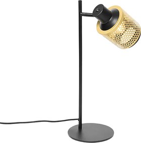 Industrialna lampa stołowa czarna ze złotem - Kayden