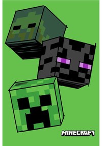 Zielony polarowy koc dziecięcy 100x150 cm Minecraft "The Mobs" – Jerry Fabrics