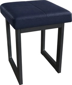 Taboret Solid podstawa metalowa stołek loft Eko-skóra : Kolor Stelaża - Czarny , Kolor tkaniny - EKO-SKÓRA - 4D, Typ tkaniny - Eko-skóra , Wysokość - 45 cm