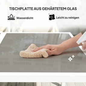 Outsunny 5-częściowy zestaw do jedzenia na zewnątrz, stół ze szkła hartowanego, 4 krzesła, odporny na warunki atmosferyczne, rama stalowa, meble tarasowe, wielobarwny