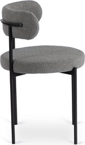 Krzesło Tapicerowane do Salonu TULSA Szare Boucle Nowoczesne
