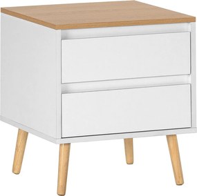Stolik nocny Desi z 2 szufladami kolor Biały