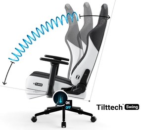 Materiałowy Fotel Diablo X-Player 2.0 Small: Biało-czarny