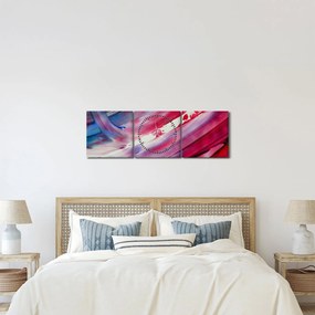 Obraz - różowo - niebieskie kolory (z zegarem) (90x30 cm)