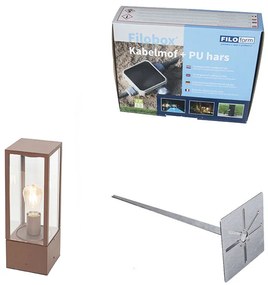 Zewnetrzna Przemysłowa stojąca lampa zewnętrzna rdzawy brąz 40 cm IP44 - CharloisPrzemysłowy Oswietlenie zewnetrzne