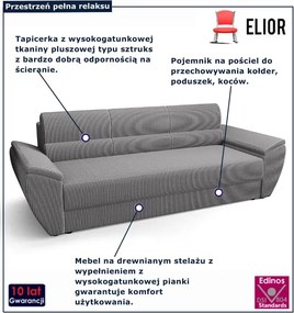 Szara sztruksowa wersalka z funkcją spania C9-E94