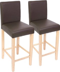 Stołek barowy Cesena (zestaw 2),  brązowy, jasne nóżki