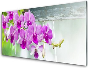 Panel Szklany do Kuchni Storczyki w Deszczowej Świeżości