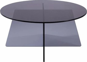 Stolik kawowy ze szkła hartowanego - Antracytowy - SELVORA