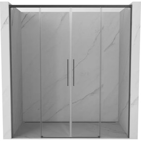 Mexen Rox drzwi prysznicowe rozsuwane 170 cm, transparent, gun gray szczotkowany - 8C2-170-002-66-00