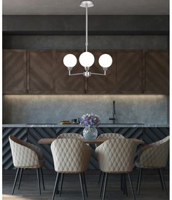 Lampa wisząca w kolorze srebra ze szklanym kloszem Logos – Candellux Lighting