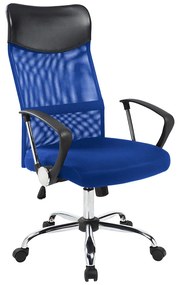 Ergonomiczne krzesło biurowe z podwyższonym oparciem, w 3 kolorach - niebieskie