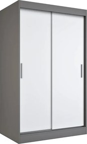 Szafa przesuwna antracyt + biały 120 cm C3-N70