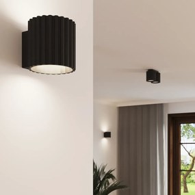 Plafon dwupunktowy AURA 2 czarny GU10 ryflowany SOLLUX  LIGHTING
