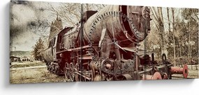 Historyczny wizerunek lokomotywy (z zegarem) (90x30 cm)