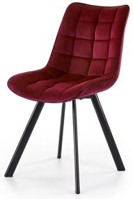 Zestaw bordowych eleganckich krzeseł tapicerowanych 4 szt. S5-M28