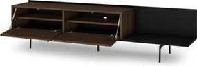 Szafka RTV Zenar 200 cm z metalowymi nogami - orzech elegant / czarny