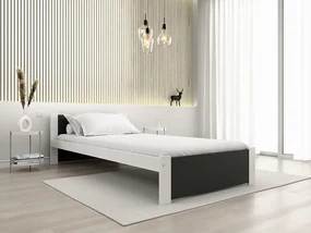 Łóżko IKAROS 90 x 200 cm, antracyt/biały Stelaż: Ze stelażem listwowym elastycznym, Materac: Bez materaca
