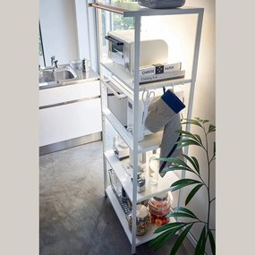 Stalowy regał w matowym białym kolorze 60x170x46,5 cm Tower – YAMAZAKI