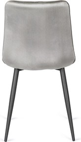 Krzesło Tapicerowane GOMEZ Szare Welurowe Nowoczesne Loft