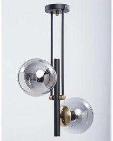 Czarna lampa sufitowa ze szklanym kloszem ø 15 cm Libra – Squid Lighting