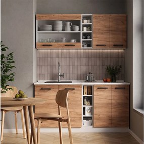 Pojedyncza kuchnia gold power dąb/biały 160x60x81.6 r-line