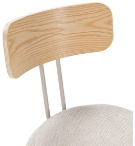 Beżowe/w naturalnym kolorze tapicerowane krzesło Olimpia – MOME