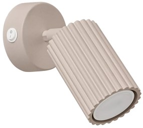 Kinkiet KARBON taupe ryflowany z włącznikiem SOLLUX  LIGHTING