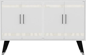 Stojak pod TV – 120 cm x 30 cm x 80 cm – Biały – Płyta wiórowa