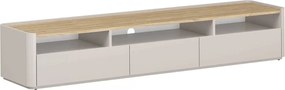 Szafka RTV Elivo 200 cm z dwoma szufladami - kaszmir / dąb olejowany